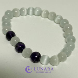 Pulseira de Selenite & Ametista