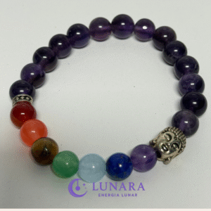Pulseira Buda Ametista e Chakras